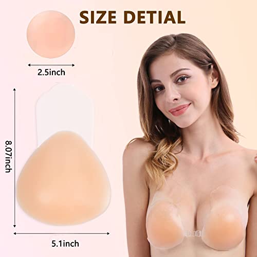 Albrta Sticky Bra, 2 Pairs Adhesive Bra, 2023 Upgrade Sticky Bras For Women Push Up, Invisible Sticky Boobs, Backless Strapless Bras For Women With Nipple Covers Nude #TOP1