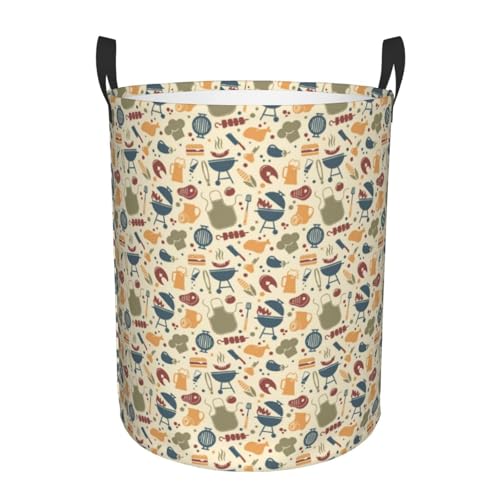 Barbecue And Grill Laundry Basket Hamper, Waterproof Laundry Bag Washing Bin Laundry Baskets with Handles, Dirty Clothes Hamper, Hampers for Bedroom Aesthetic Essentials