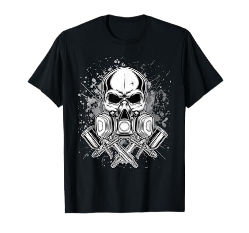 Car Painting Sprayer Skull Spray Automotive Painter T-Shirt