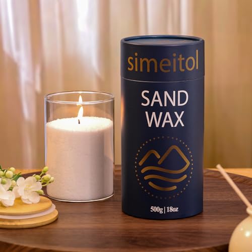 18oz Scented Candle Sand Wax, Sandalwood & Jasmine Scented Pearled