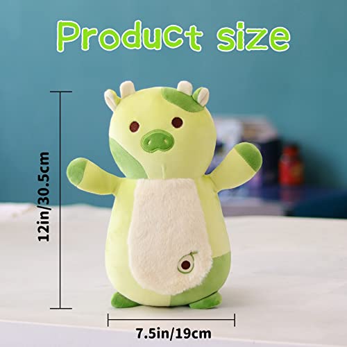 Lmtgldt Cow Plush Pillow Cow Stuffed Animal, Cute Avocado Plush Cow Stuffed, Kawaii Cow Pillow Plushie Cow Avocado Stuffed Animals Green Cow Toy For Kids Christmas Birthday Gifts Home Car Decoration #TOP2