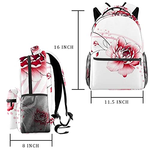 Sac à dos scolaire géométrique et floral multicolore pour étudiants