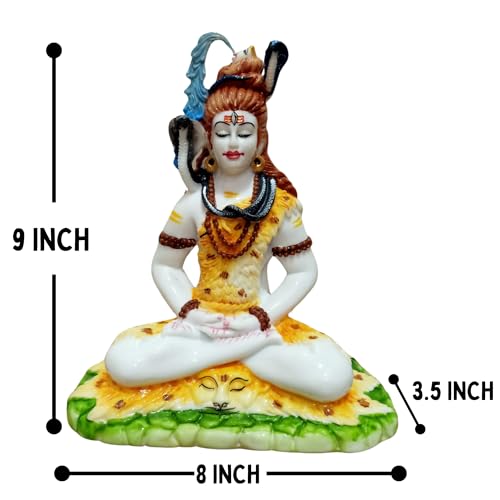 Image of Handicrated Marble Shiv ji Statue Shankar Bhagwan Murti for Home /Temple (8X4X9-Inch)