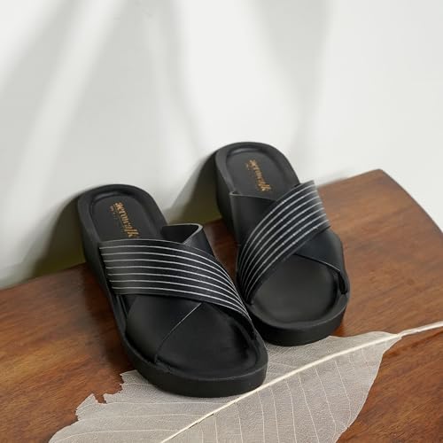Image of AEROWALK Stylish Fashion Sandal for Women | Comfortable| Lightweight | Anti Skid | Casual Office Footwear (AT28)