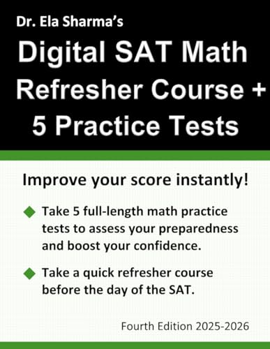Digital Sat Math 5 Practice Tests + Refresher Course