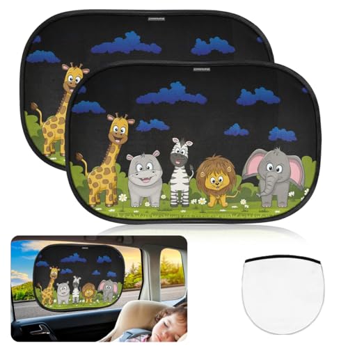 Image of STHIRA 2 Pcs Car Window Sun Shade Protector UV 51x31cm Universal Fit