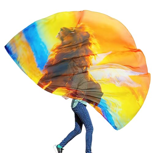 Wuchieal Porphetic Praise Dance Worship Flex Flag, radius 55" x 74" semicircle Dance Ministry Streamer TSSZ#BLUE-YELLOW