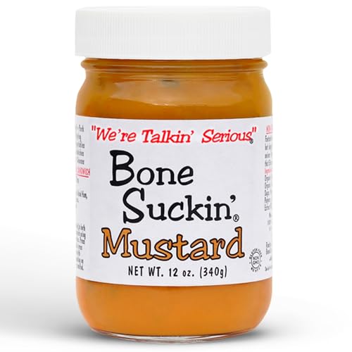 Bone Suckin' Mustard, World Champion Flavor, Made in the USA, Non-GMO, Gluten-Free, Kosher and has No High Fructose Corn Syrup (12 oz, Original)