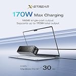 EF ECOFLOW Rapide 170W Banque d'électricité pour ordinateur portable, 25000mAh Chargeur portable avec 140W PD 3.1, Intelligent TFT Afficheur, batterie compatible avec MacBook Pro/Air, iPhone 17/16, Samsung, iPad, argent