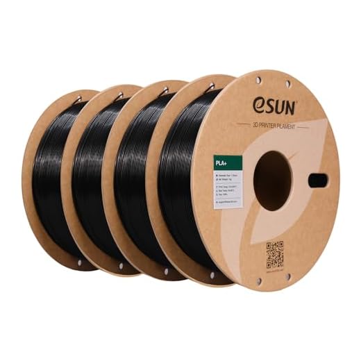 eSUN PLA+ Filament 1.75mm, 3D Printer Filament PLA Plus, Dimensional Accuracy +/- 0.03mm, 1KG per Spool, 4 Spools 3D Printing Filament, Black