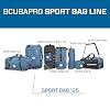 SCUBAPRO Sport 125 Roller Dive Bag with Backpack Straps, Top and Bottom Carry Handles and Double Duffel Straps for Scuba Diving Gear, Denim Blue Color Fabric