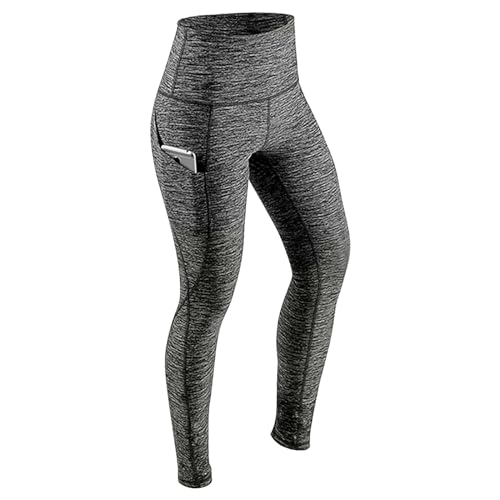 Elogoog Calças de ioga femininas de cintura alta casuais para treino com controle de barriga calças