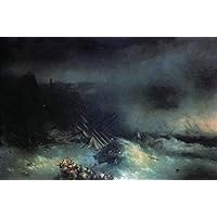 Amazon.co.jp: つの絵画、難破船、1884 年の嵐の海景、イヴァン