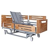 Elektro Pflegebett, Voll elektrisches Krankenhaus-Bett - für Home Care Nutzung und medizinische Einrichtungen - Voll einstellbare, Einfacher Transport Gleitrollen, Fern