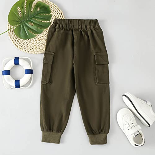 Kids Toddler Boys Cargo Pants Letter Print Elastic Waist Sports Pants Hip Hop Pants with Pockets3