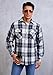 WINDFIT Men's Cotton Flannel Shirt Jacket Fleece Lined Long Sleeve Plaid Shirt for Men Blue XX-Large