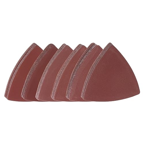 HARFINGTON 60pcs Triangular Hook & Loop Sandpapers 320/400/600/800/1000/1200 Grits 3-1/8