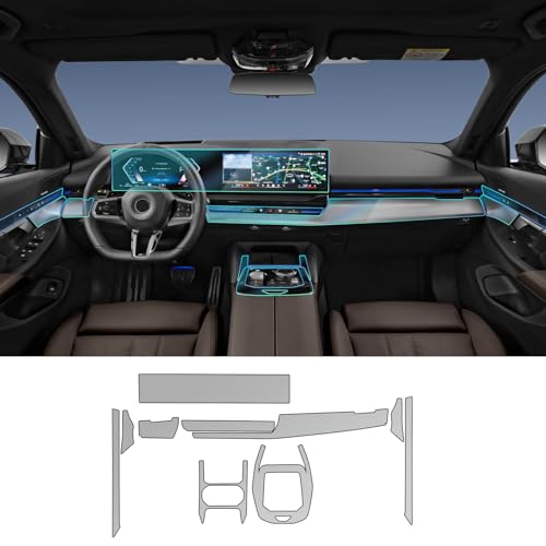 FDAIUN For BMW 5 Series G60 i5 2024 8.5 mil TPU PPF Pre-Cut Self-Adhesive Car Interior Transparent Paint Protection Film Accessories (Complete Set of 10 Pieces)