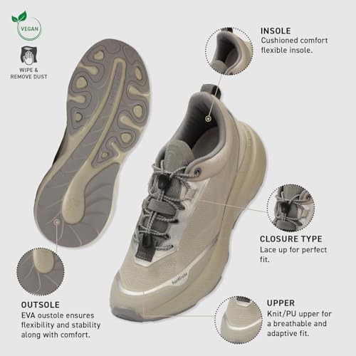 Image of Neeman's Begin Walk Plush Sneakers for Men | Lightweight Breathable Walking Shoes with Cushioned Sole, Stretch Fit Upper & Rubber Grip | Comfortable Lace Up Shoes for Daily Walking