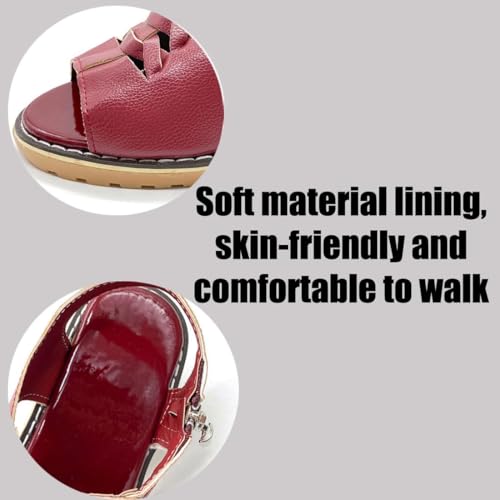 Funfany Womens Orthotic Sandals, Peep Toe Cutout Zipper Chunky Heeled Sandal, Refreshing and Comfortable4