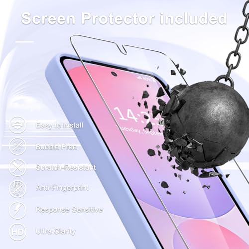 Image of for Samsung Galaxy S24 FE Case, Matte Magnetic Phone Case with 1 Screen Protector, Support for Magsafe, Translucent Frosted Slim Shockproof Protective Cover for Samsung Galaxy S24 FE, Lavender Purple