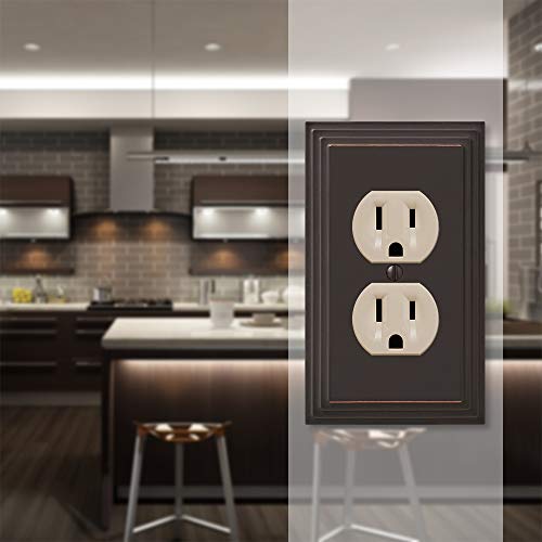 Amerelle 84Dvb Steps Single Duplex Cast Metal Wallplate In Aged Bronze #TOP2