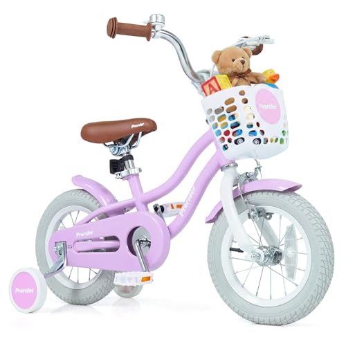 Image of BABY JOY Kids Bike, 12 14 16 18 20 Inch Boys Girls Bike w /Removable Basket | Kids Bicycle with Adjustable Seat & Handlebar, Handbrake & Coaster Brake, Training Wheels or Kickstand (Multi-Color Choices)