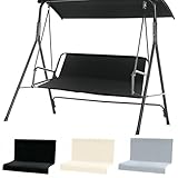 Porch Patio Swing Seat Cover Replacement, 680D Thickened Waterproof Oxford Swing Replacement Fabric for Outdoor Garden 2/3 Seater Chair 58.2x19.7x19.7 inch(Black)