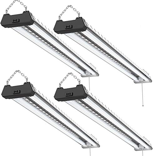 Sunco Lighting 4 Pack Industrial LED Shop Light, 4 FT, Linkable Integrated Fixture