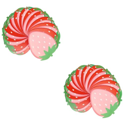 Décorations de fête pastel pour anniversaire de fraises et guirlandes suspendues en papier