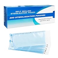 WARRIOR Sterilisationsbeutel, Sterilisationsbeutel, 200 Stück, Autoklavenbeutel, Selbststerilisationsbeutel, selbstdichtender Sterilisationsbeutel (90 x 260 mm)