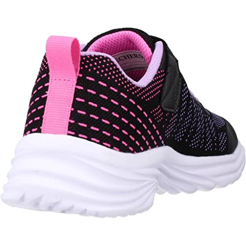 Skechers Baskets Dyna-Lights pour garçon, Bordure Multicolore en Maille Lavande Noire, 11 UK Child
