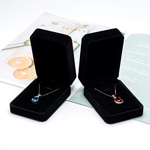 Classic Velvet Jewelry Gift Box Case For Necklace Pendant (Black) #TOP3