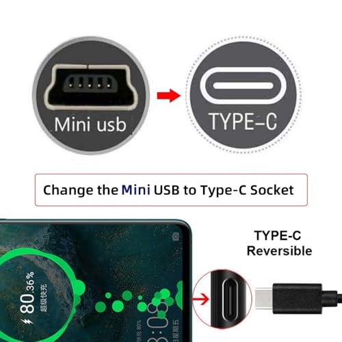 Conector Mini-USB hembra tipo C 5 piezas miniatura 5