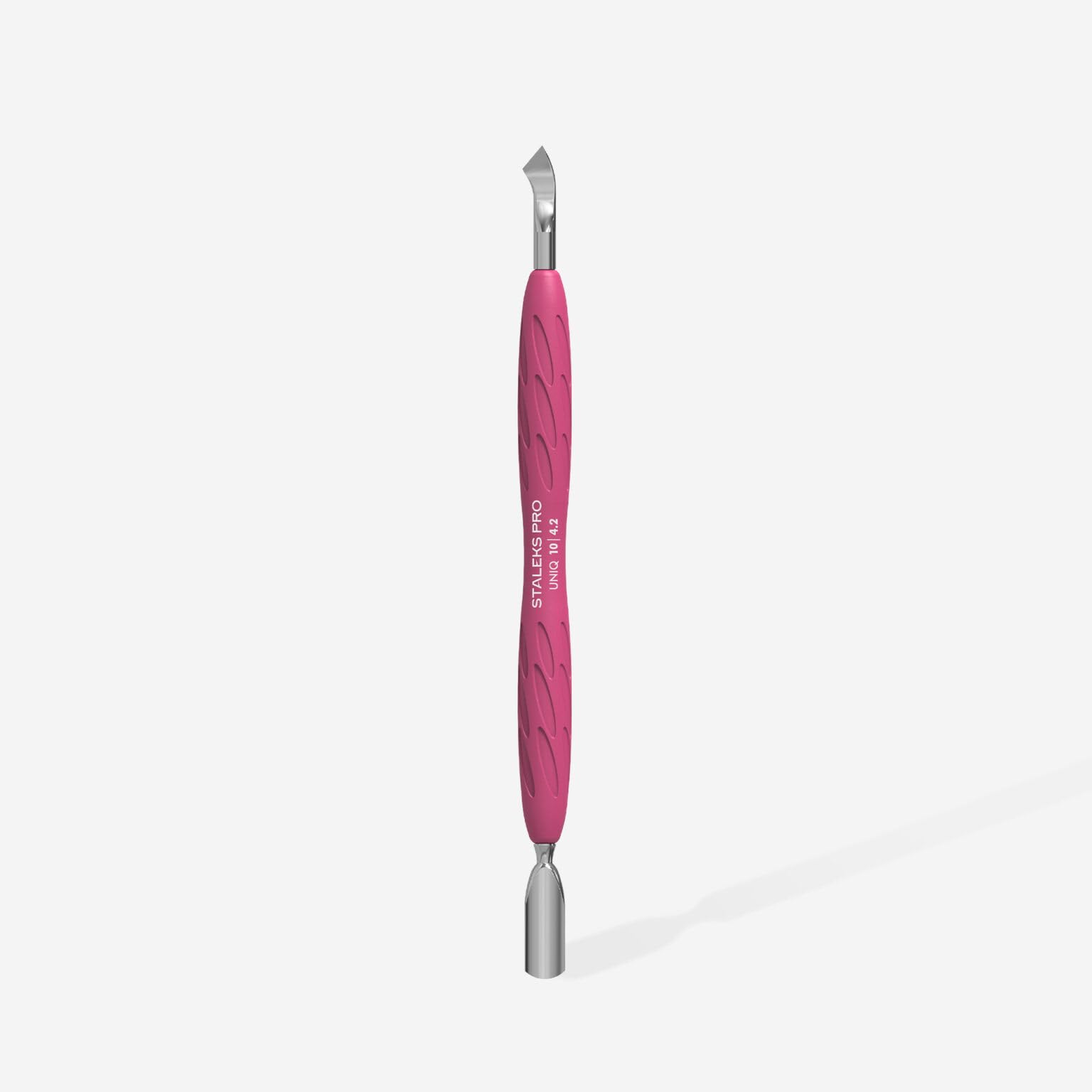 STALEKS PRO Manicure pusher Gummy with silicone handle UNIQ 10 TYPE 4.2 (rounded narrow pusher and bent blade)-image-25