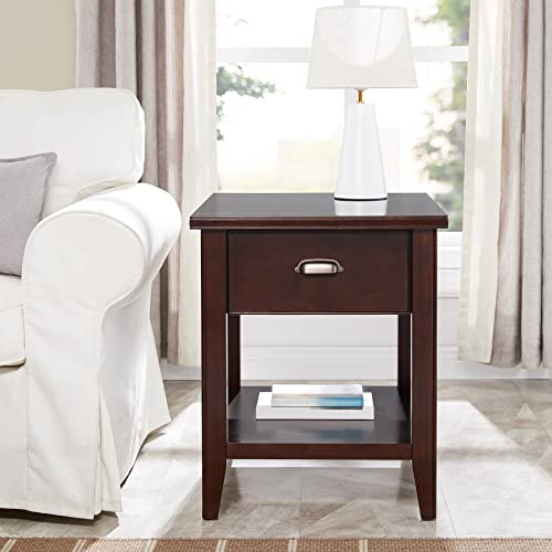 Image of Leick Home Laurent End Table, 24 inch, Chocolate Cherry