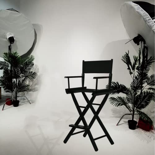 JXUFDHO Tall Directors Chair Foldable 46'', Makeup Chair Black for Makeup Artist, 250lbs Capacity Solid Hardwood,Black by JXUFDHO - Image 5
