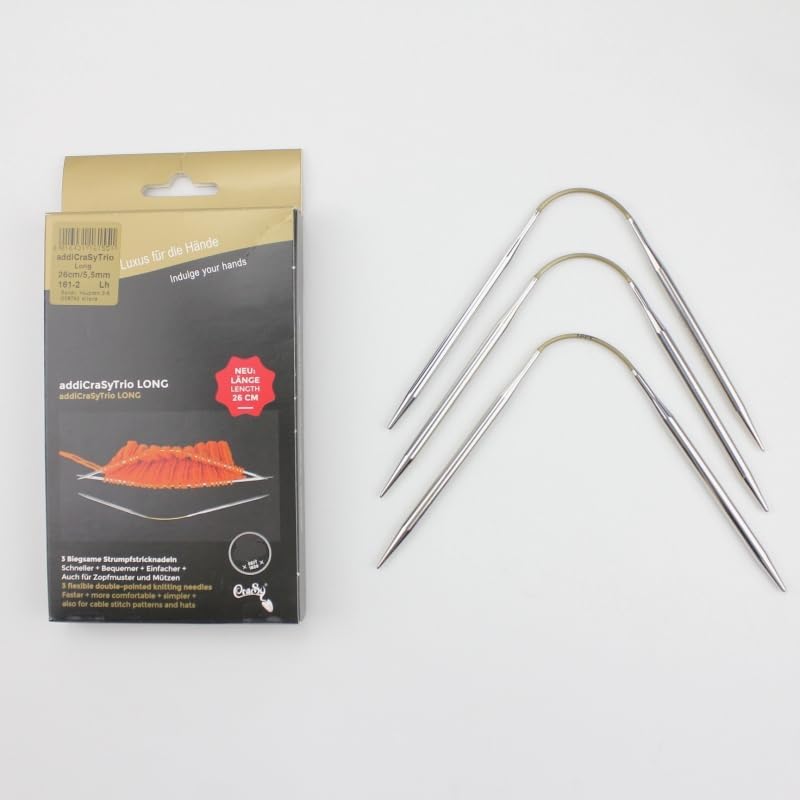 3pieces Fixed Needle Set Circular Knitting Needles for Socks Sleeve DIY Needle Arts Crafts 161-2-26cm (6.50mm)
