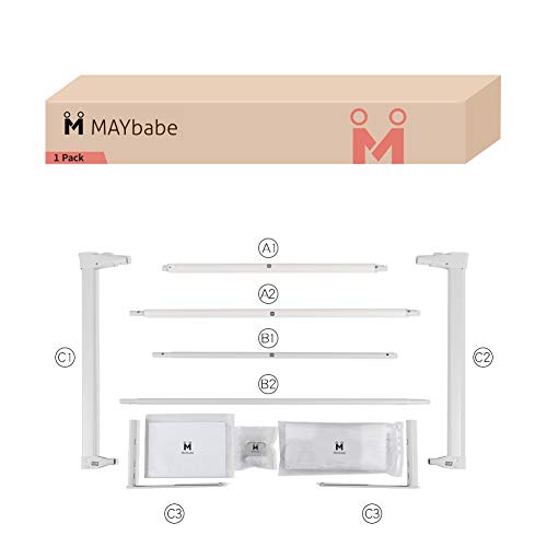 Maybabe Bed Rail. Baby Bed Rail. Extra Long And Tall Kids Bed Rail Guard -Bed Guard Rails For King&Queen 80 Inches Long(Gray-1 Pack) #TOP5