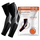 B-Driven Sports - Graduated Compression Arm Sleeves, Medical Grade 20-30mmHg for Men Women, Baseball, Basketball, Volleyball, Weightlifting, Athletic Lymphedema Circulation - Black & Small (1 Pair)