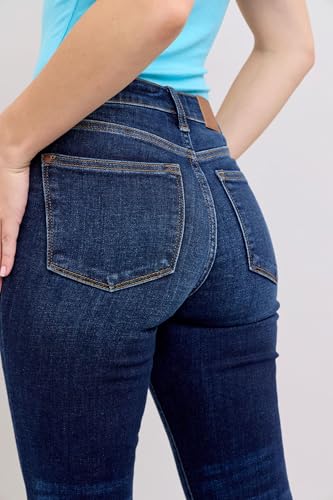 Judy Blue Women's Dark Wash Bootcut Jeans – High-Rise Stretch Denim, Classic Fit, Comfortable All-Day Wear - 825862