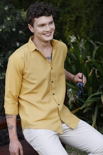 Image of Zilcon Linen Shirts for Men Casual Button Down Long Sleeve Shirt Solid Summer Beach Hawaiian Shirts