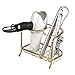 mDesign Metal Bathroom Vanity Countertop Hair Care & Styling Tool Storage Organizer Holder for Hair Dryer, Flat Irons, Curling Wands, Hair Straighteners - 2 Sections, Heat Safe - Soft Brass