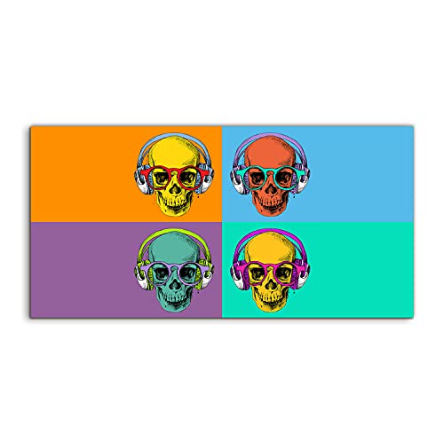 Image acrylique 120x60cm Skull Art Earphone decoration murale salon