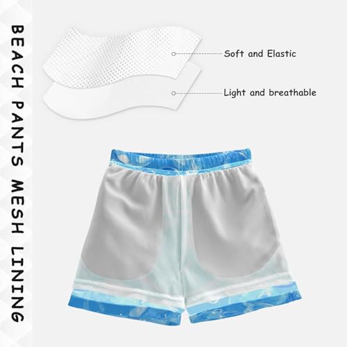 Pigsaly Boys' Swim Board Shorts Cartoon Blue Bubble Boy's Swim Trunks Kids Swimwear 4T4