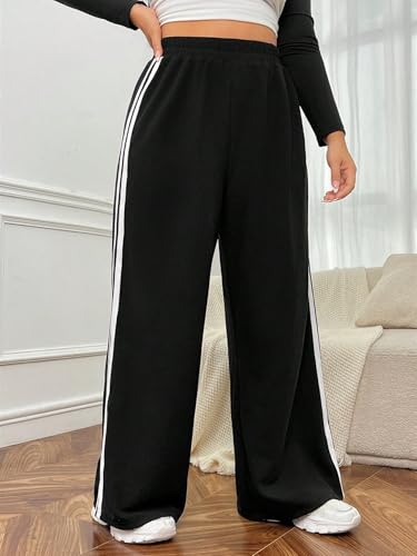 Image of dockstreet Straight Wide fit Long Length Trouser Style Drawstring Trackpant for Women /Trending Sporty Style, Relaxed Casual Pants for Women