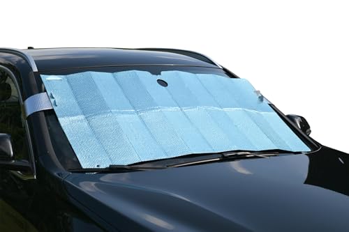 CONTREJOUR POP 463630 Pare soleil Voiture 2 en 1 Protection du Soleil & du Gel, Bleu Ciel