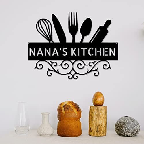 Custom Kitchen Name Sign, Personalized Kitchen Metal Sign, Chef Kitchen Wall Decor, Farmhouse Kitchen Wall Art, Personalized Chef Last Name Sign, Cooking Lover Kitchen Sign 10Inch #TOP6