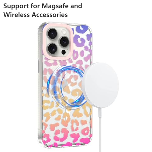 Coque renforcée iPhone 15 Pro léopard compatible MagSafe SAKUULO - 5