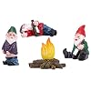 Canghai Miniatuur tuinhars kabouter set, micro-landschap standbeeld dronken kabouter kit van 4 stuks voor sprookjestuin…